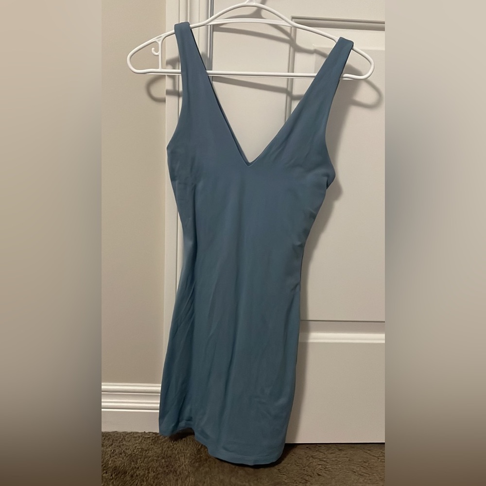 Babaton Contour V Neck Mini Dress - XS - Slab Blue